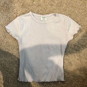 purple cropped shirt